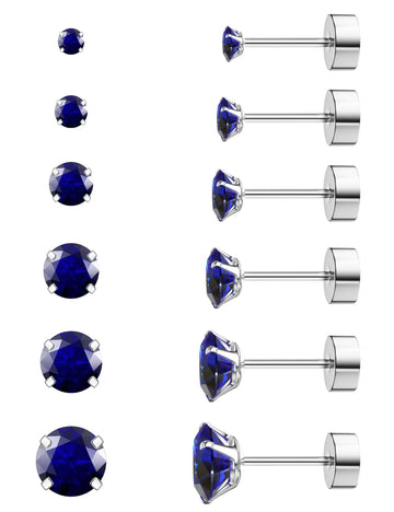 Crystal Stud Earrings: Cubic Zirconia Hypoallergenic Earrings Set